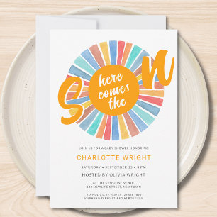 Convite Aqui Vem O Chá de fraldas Do Filho Menino