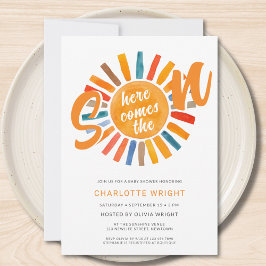 Convite Aqui Vem O Chá de fraldas Do Filho Menino