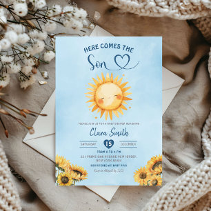 Convite Aqui Vem O Chá de fraldas Do Filho Menino