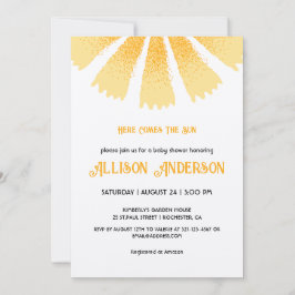 Convite Aqui vem o Chá de fraldas do Sol