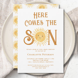 Convite Aqui Vem O Chá de fraldas Do Sol Filho