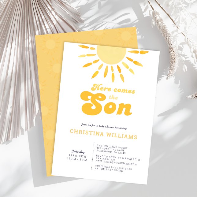 Convite Aqui Vem O Chá de fraldas Do Sol Filho (Criador carregado)