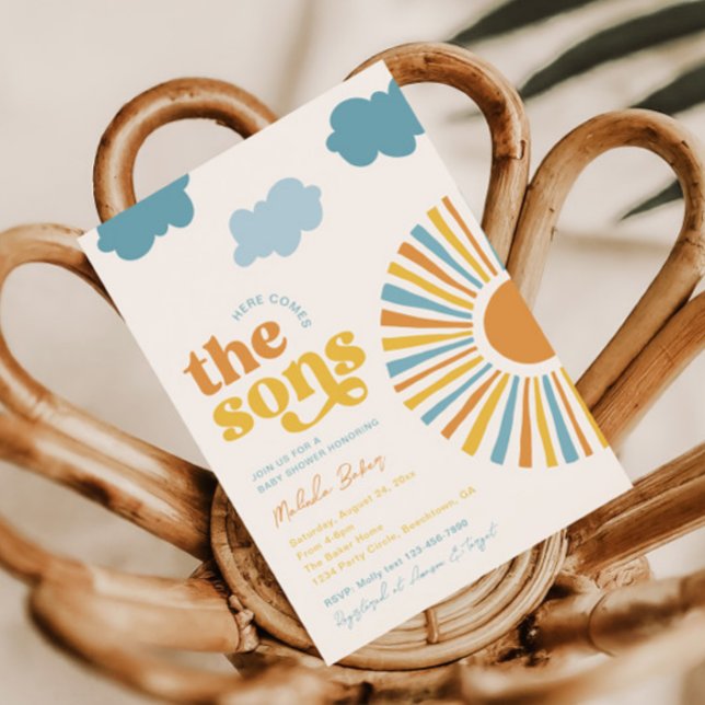 Convite Aqui Vem O Chá de fraldas Dos Filhos Gêmeos (Criador carregado)