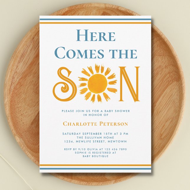 Convite Aqui Vem O Chá de fraldas Filho (Criador carregado)