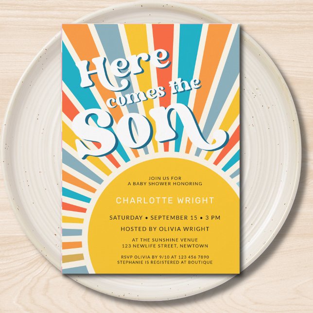 Convite Aqui Vem O Chá de fraldas Filho (Criador carregado)