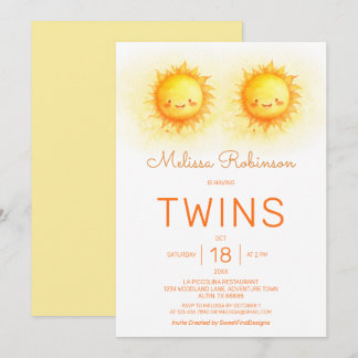 Convite Aqui Vem o Filho Gêmeos Chá de Bebê