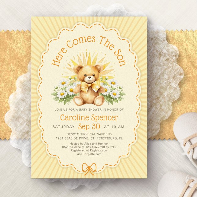 Convite Aqui Vem o Filho Urso Chá de Bebê (Criador carregado)