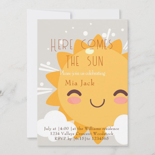 Convite Aqui vem o sol (Frente)