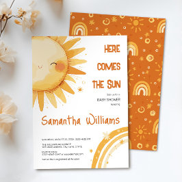 Convite Aqui vem o Sol | Chá de fraldas Boho Rainbow