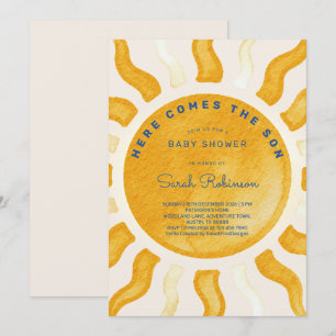 Convite Aqui Vem o Sol Chuvinha de Sol Bebê