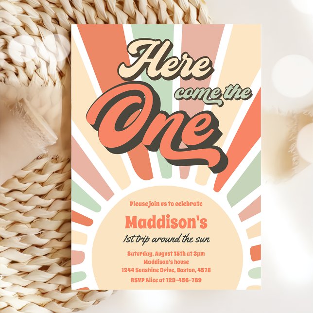 Convite Aqui Vem O Único primeiro aniversario De Sol (Criador carregado)