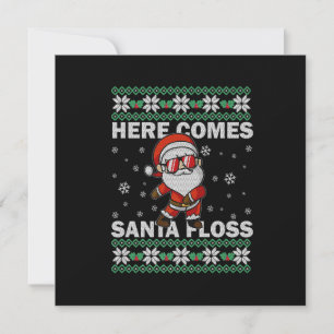 Convite Aqui Vem Santa Floss UGLY Christmas Pajama Homens 