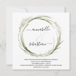 Convite *~* AR21 QR RSVP Pampas Grass WEDDING