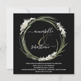 Convite *~* AR21 RSVP Pampas Grass QR WEDDING