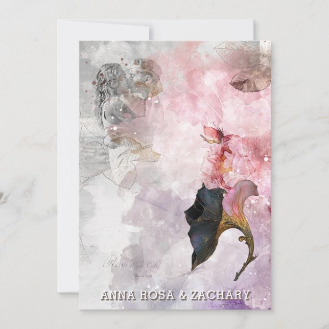 Convite *~* AR26 Rosa 29 QR Casamento de FOTO de RSVP Vito (Frente)