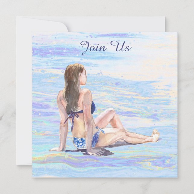 Convite *~* AR29 Mulher Praia Genérico Faça-Você-Mesmo QUA (Frente)