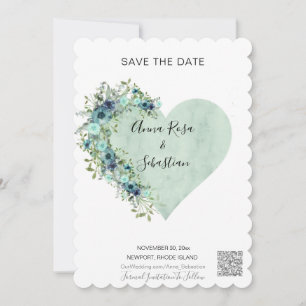 Convite *~* AR6 Ar Aqua QR Floral QR WEDDING SALVAR DATA