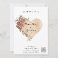 *~* AR6 QR Rosas de WEDDING Coração SALVAR DATA