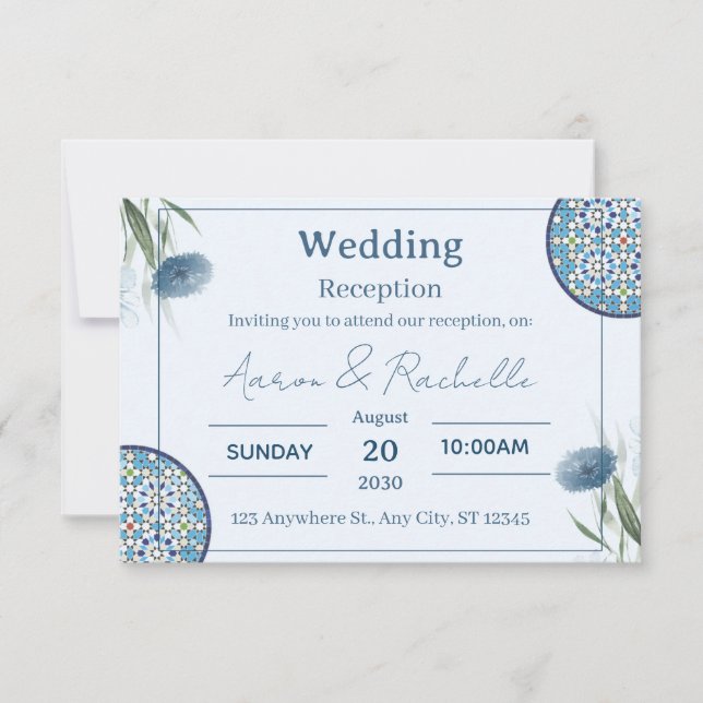 Convite Arabesque Elegance Wedding Card (Frente)