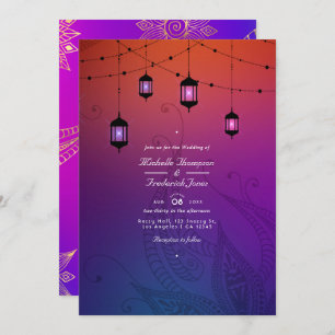 Convite Arabian Bollywood QR Code RSVP Wedding