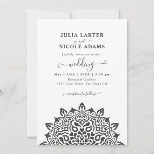 Convite Arábico Art Nouveau Floral Arco Mandala Casamento