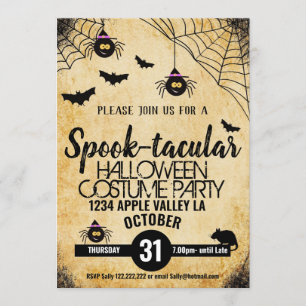 Convite aranha assustadora festinha de halloween