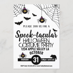 Convite aranha assustadora festinha de halloween