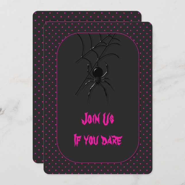 Convite Aranha de Halloween assustadora (Frente/Verso)