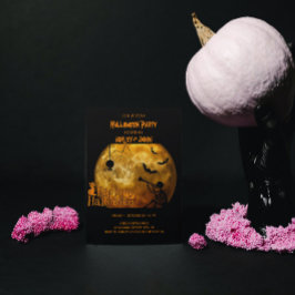 Convite Aranha Lua do Partido Adulto das Halloween