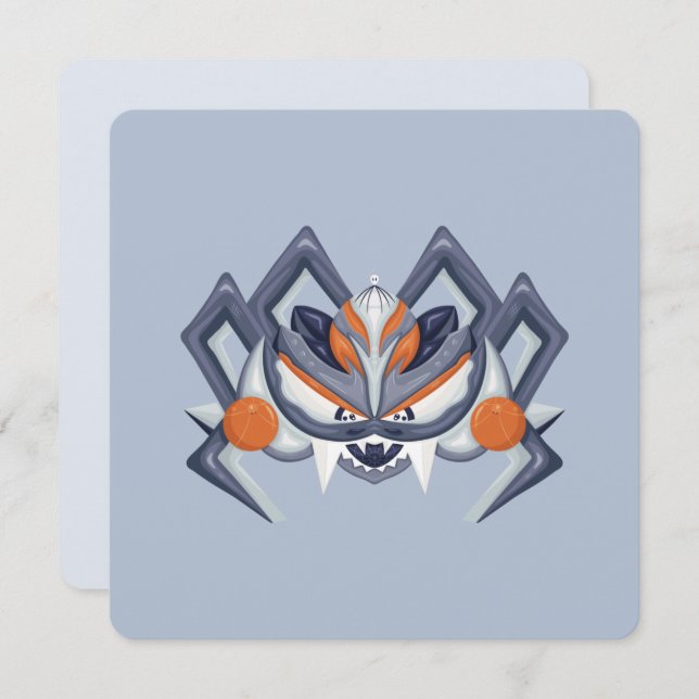 Convite Aranha Spooky do Halloween / Rei da Abóbora (Frente/Verso)