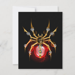 Convite Aranha steampunk em preto
