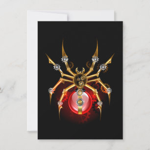 Convite Aranha steampunk em preto