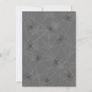 Convite Aranhas do Dia das Bruxas e abóboras