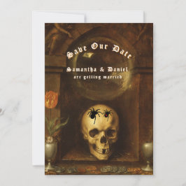 Convite Aranhas-do-Gótico de Casamento Halloween Salvem a 