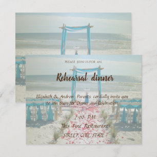 Convite Arbusto de Casamento na Praia Jantar de Ensaios