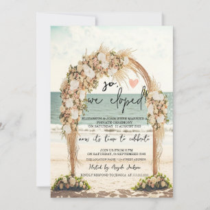 Convite Arbusto de Casamento na Praia Rosas Casamento Fuga