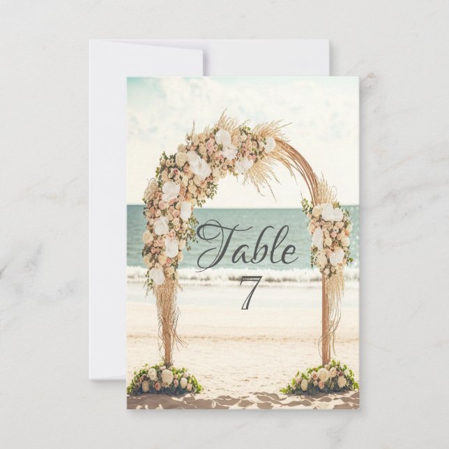 Convite Arbusto de Rosas para Casamento na Praia (Frente)