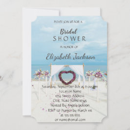 Convite Arbusto Floral para Casamento na Praia Chá de Noi