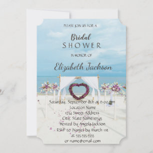 Convite Arbusto Floral para Casamento na Praia Chá de Noi