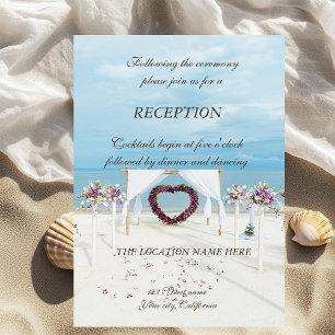 Convite Arbusto Floral para Casamento na Praia Recepção
