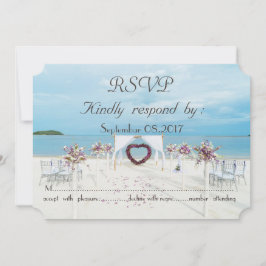 Convite Arbusto Floral para Casamento na Praia RSVP