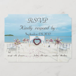 Convite Arbusto Floral para Casamento na Praia RSVP