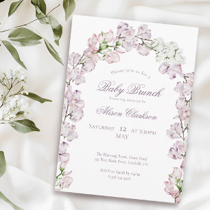 Convite Arca da flor da ervilha Doce brunch lavanda elegan