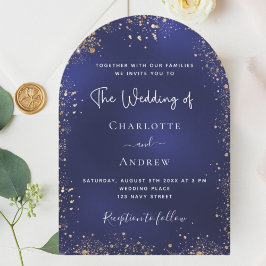 Convite Arca de casamento da relva azul-marinho