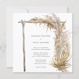 Convite Arca De Casamento De Grama Seca Pampas