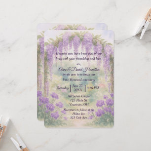 Convite Arca de Casamento de Wisteria em Jardim de Verão
