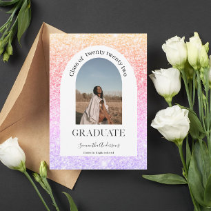 Convite Arca de Fotografias Colorida Moderna Glitter Spark