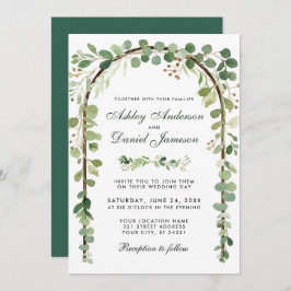 Convite Arca de Madeira Verde Eucalyptus Botânica de Casam