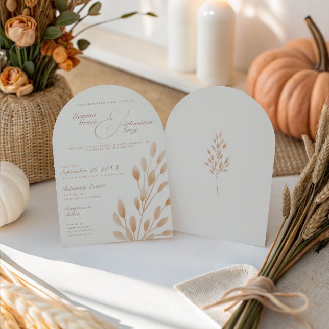 Convite Arca do Casamento outono Ilegante Ivory & Terracot (Criador carregado)