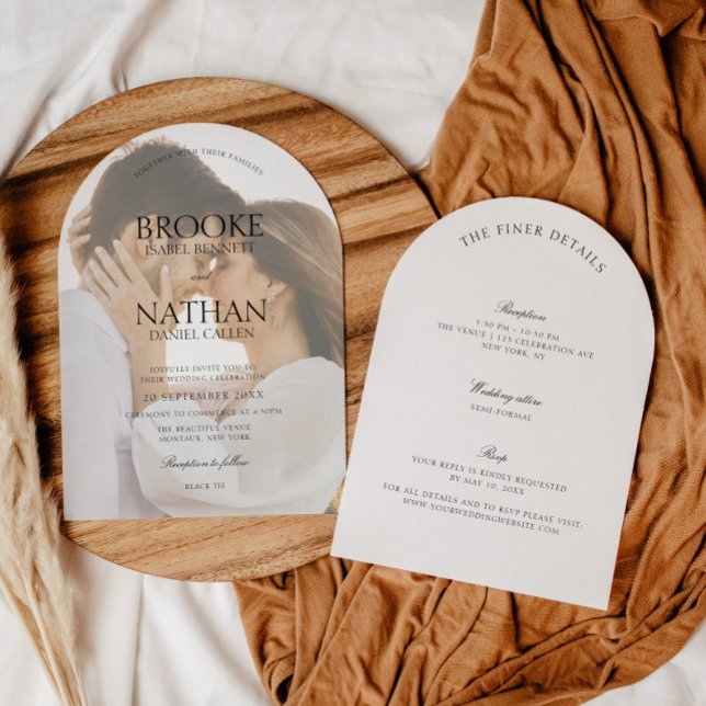 Convite Arca Elegante Moderna Tudo em Um Casamento Fotográ (Criador carregado)